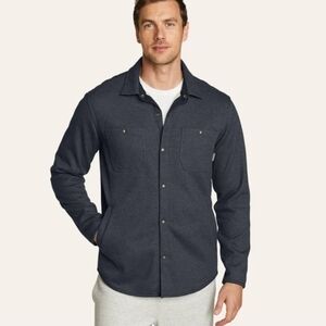 Eddie Bauer Men's Grey Sherpa Lined Thermal Shirt